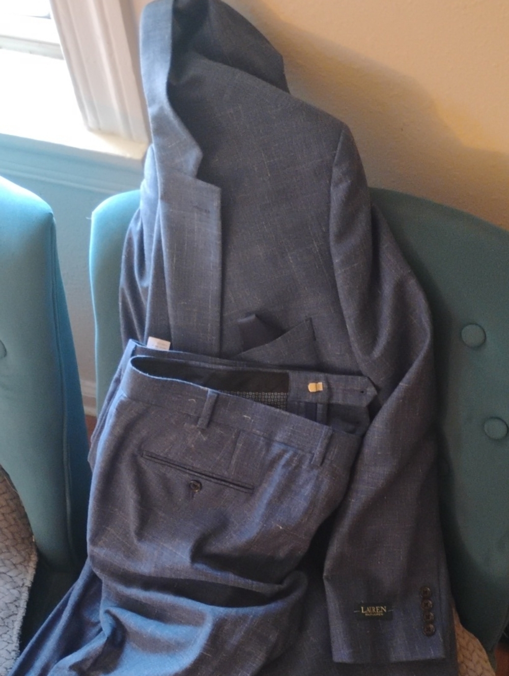 Lauren Ralph Lauren Slate Blue Men's Two-Piece Suit